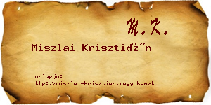 Miszlai Krisztián névjegykártya